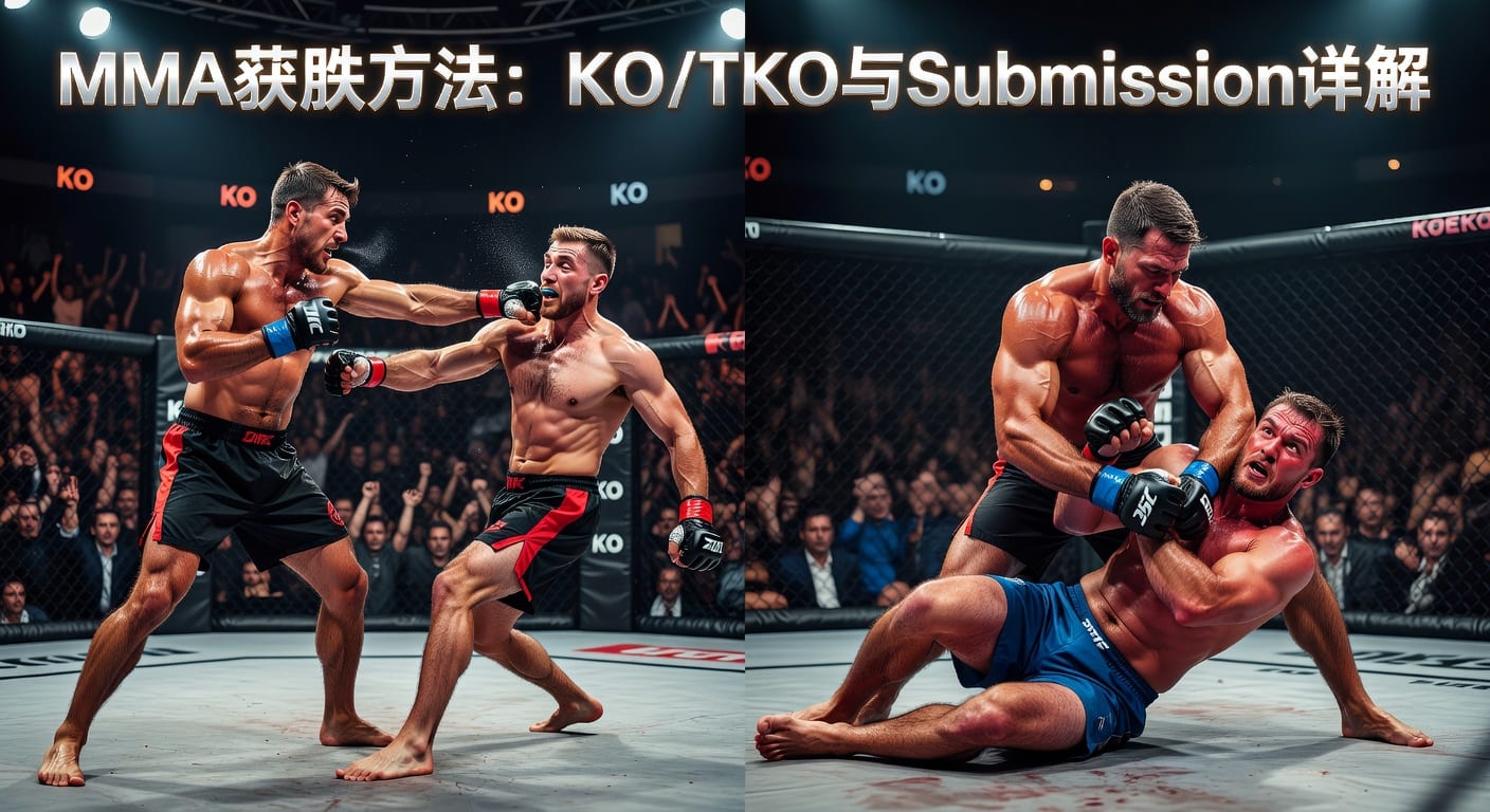 MMA方法 method of victory：KO/TKO与Submission读法